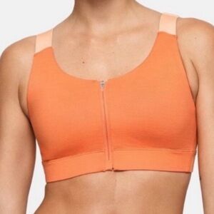 Outdoor Voices Powerhouse Zip Bra in Cantaloupe Orange • Small